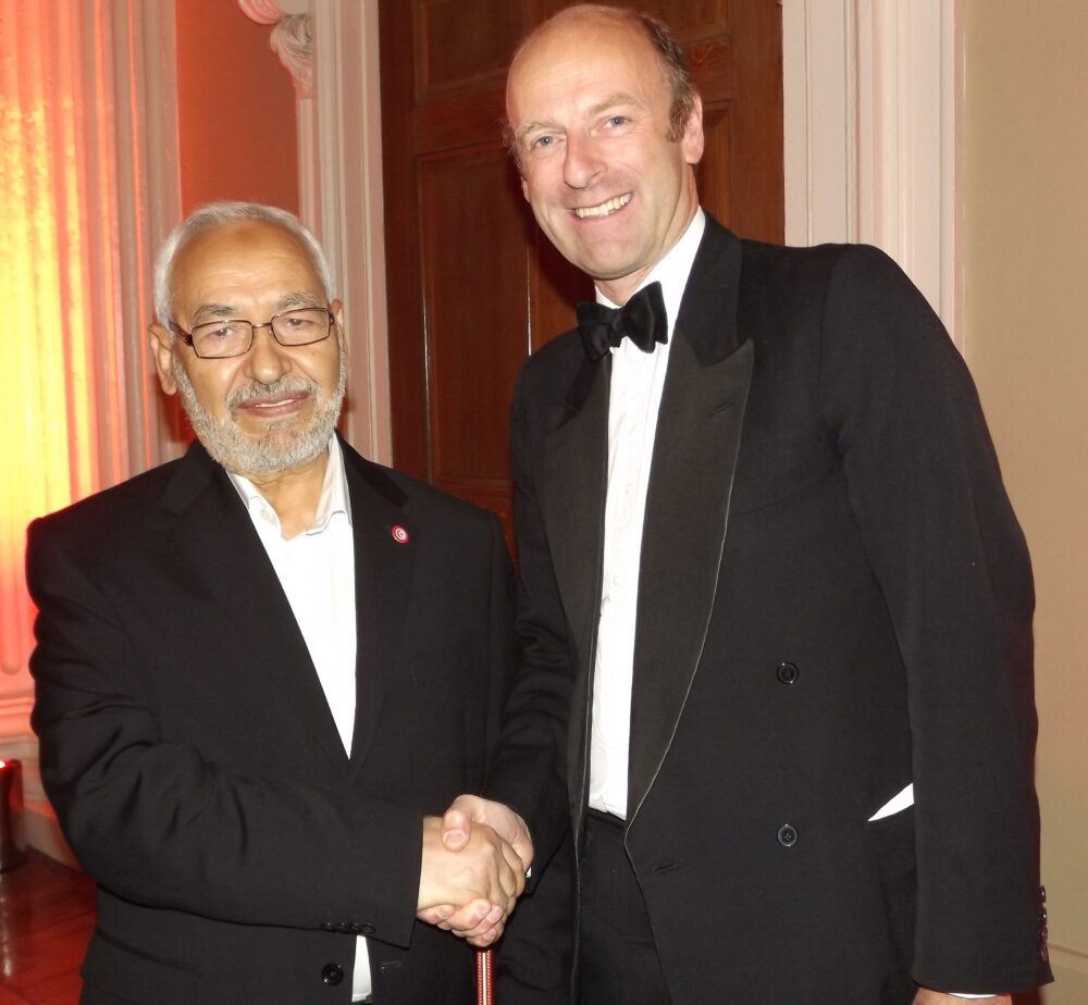 Rachid Ghannouchi, Leader of the Ennahda Party, Tunisia, and Rupert Goodman, Chairman of FIRST
