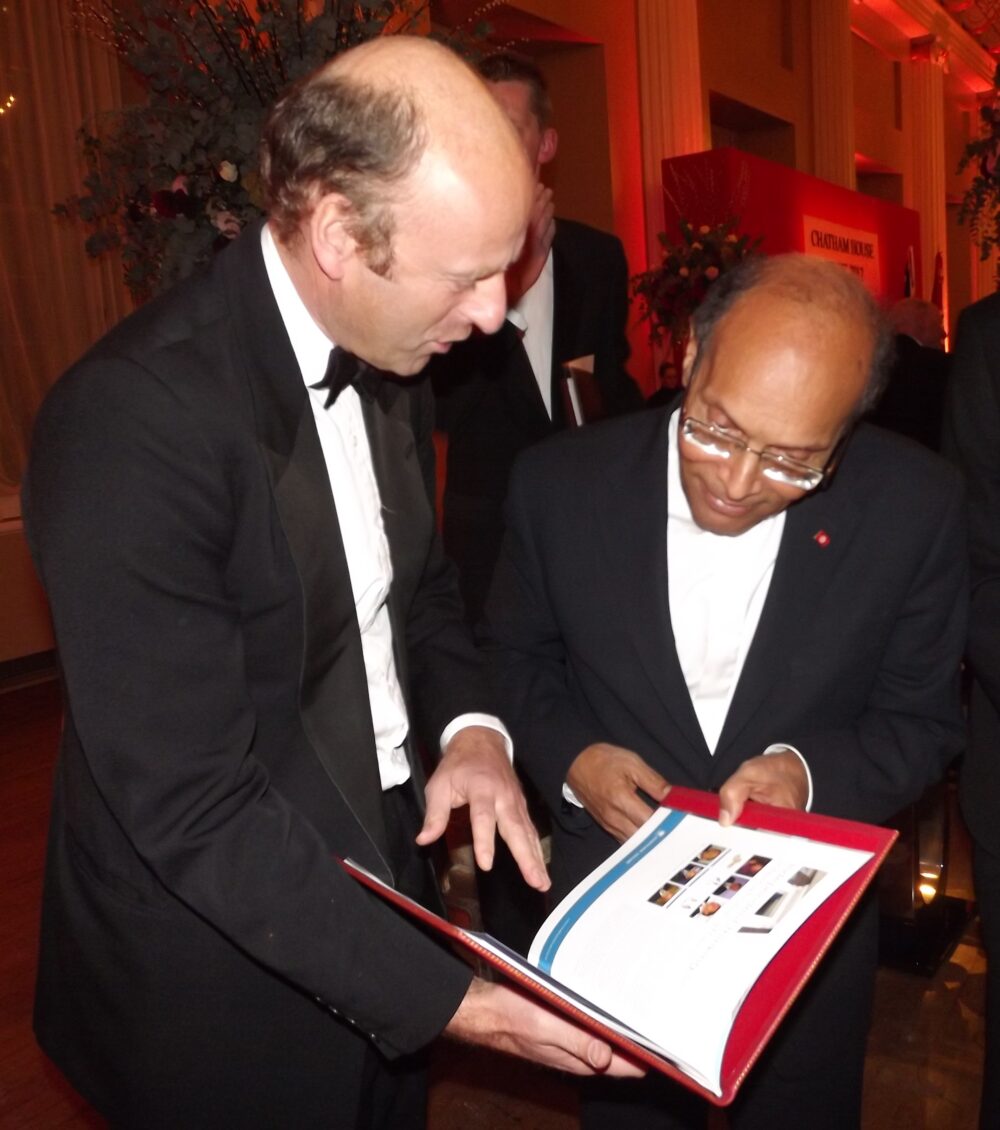 Rupert Goodman, Chairman of FIRST, and HE Moncef Marzouki, President of the Republic of Tunisia
