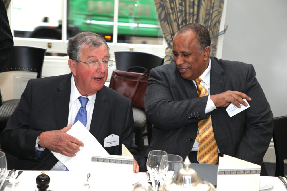 Rt Hon Lord Wakeham DL and HE Berhanu Kebede, Ambassador of the Federal Democratic Republic of Ethiopia