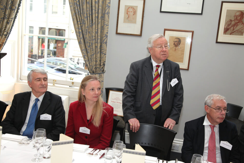 Lord Eatwell, President, Queens' College, Cambridge, HE Nicola Clase, Ambassador of Sweden, Lord Cormack DL FSA and Professor John Kay CBE