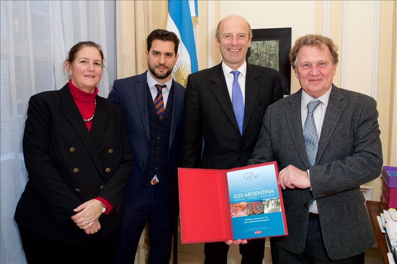 Ms Valeria Maria Gonzalez Posse, Minister & Deputy Head of Mission, Embassy of the Argentine Republic, Emmanuell Artusa-Barrell, VP, Strategic Partnerships, FIRST, Rupert Goodman, Chairman and Founder of FIRST and HE Renato Carlos Sersale di Cerisano, Argentine Ambassador to the United Kingdom