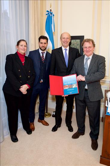 Ms Valeria Maria Gonzalez Posse, Minister & Deputy Head of Mission, Embassy of the Argentine Republic, Emmanuell Artusa-Barrell, VP, Strategic Partnerships, FIRST, Rupert Goodman, Chairman and Founder of FIRST and HE Renato Carlos Sersale di Cerisano, Argentine Ambassador to the United Kingdom