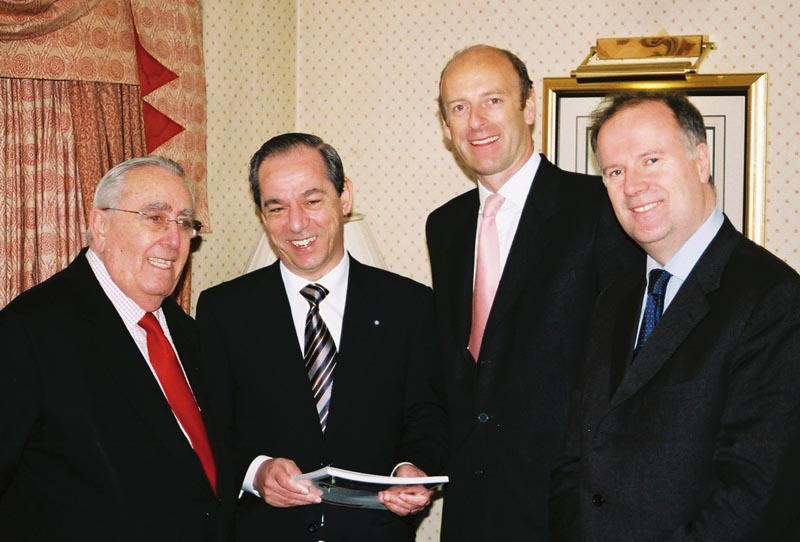 Dr Michael Refalo, High Commissioner of Malta, Dr Lawrence Gonzi, Prime Minister of Malta, Rupert Goodman, Chairman of FIRST and Eamonn Daly, Chief Operating Officer of FIRST