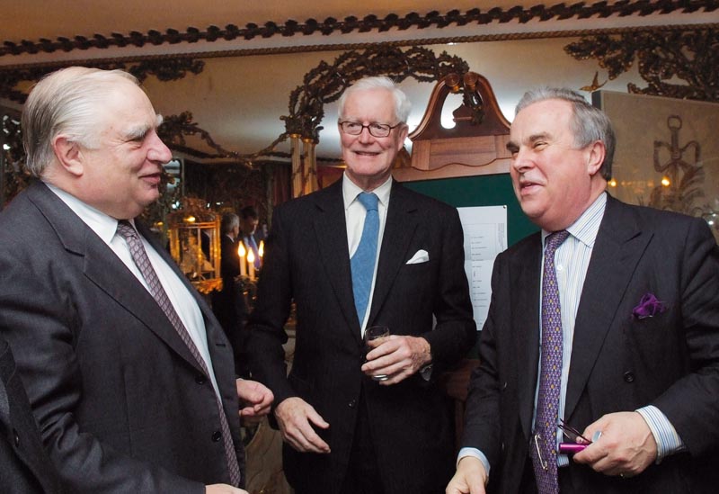 Peter Sutherland, Chairman of Goldman Sachs International and Chairman of BP, Rt Hon Lord Hurd of Westwell CH CBE PC and Sir David Brewer CMG, Director of International Financial Services London