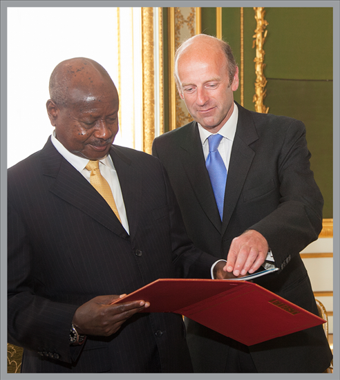 HE Yoweri Museveni, President of the Republic of Uganda and Rupert Goodman DL, Chairman and Founder of FIRST