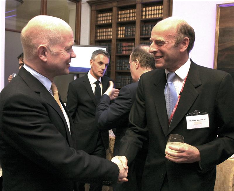 Rt Hon William Hague MP, Secretary of State for Foreign and Commonwealth Affairs with Rupert Goodman DL, Chairman and Founder of FIRST