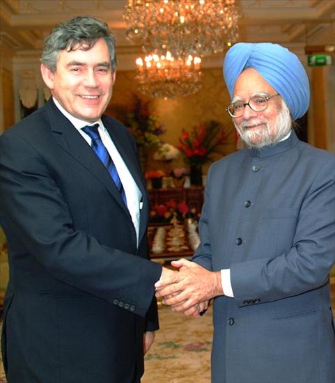 Rt Hon Gordon Brown MP, Chancellor of the Exchequer and HE Manmohan Singh, Prime Minister of India