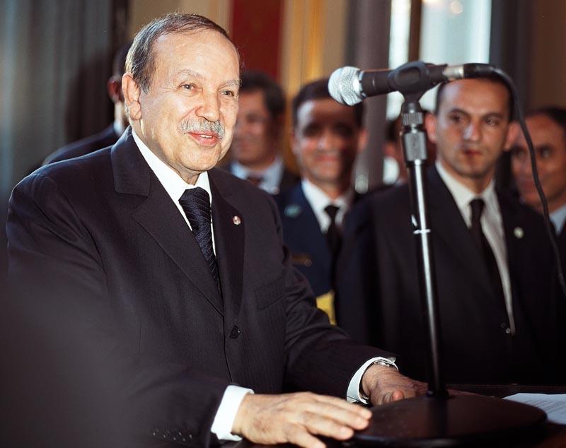 HE President Abdelaziz Bouteflika of Algeria addresses the reception