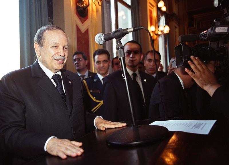 HE President Abdelaziz Bouteflika of Algeria addresses the reception