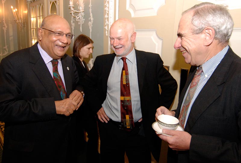 Lord Paul, Chairman of the Caparo Group, Sir Howard Davies, Director of LSE and Lord Hoffman