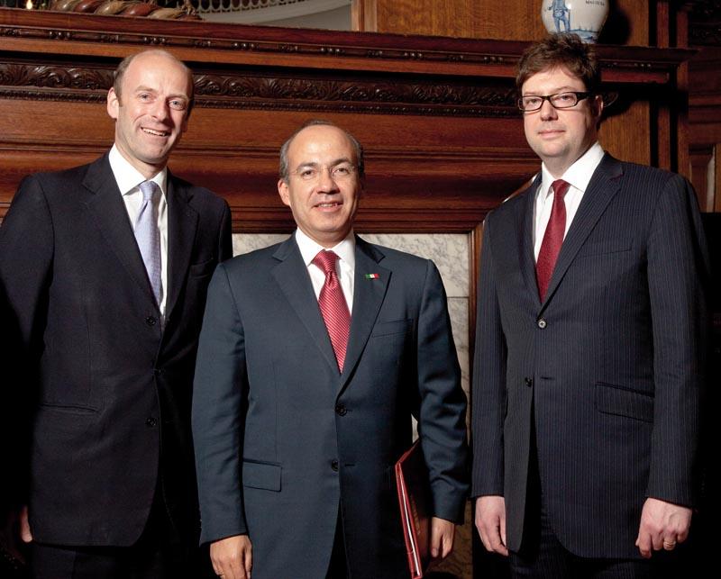 Rupert Goodman, Chairman and Founder of FIRST, HE Felipe Calderón Hinojosa, President of the United Mexican States and Alastair Harris, Executive Publisher of FIRST