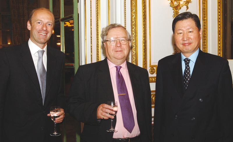 Rupert Goodman, Chairman of FIRST, Sir Patrick Cormack and HE Tae-sik Lee, Ambassador of South Korea