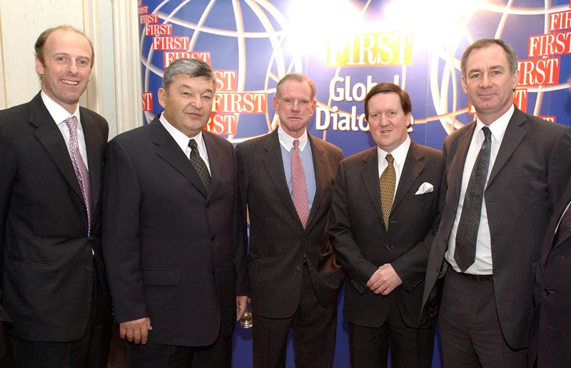Rupert Goodman, Chairman of FIRST, HE General M.K Altynbaev, Minister of Defence, Kazakhstan, HE William S. Farish, Ambassador of the United States of America, Rt Hon Lord Robertson of Port Ellen, Secretary General of NATO and Rt Hon Geoff Hoon MP, Secretary of State for Defence, UK