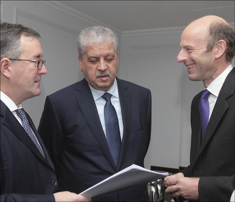 HMA Andrew Noble, British Ambassador to Algeria, HE Abdelmalek Sellal, Prime Minister of Algeria and Rupert Goodman DL, Chairman and Founder, FIRST