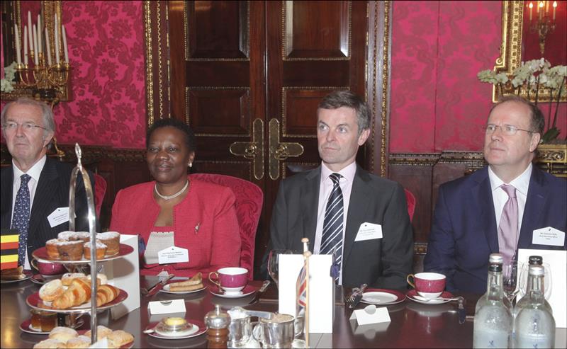 Philip Rogerson, Executive Chairman, De La Rue, Irene Muloni, Minister of Energy and Minerals, Uganda, Paul McDade, Chief Operating Officer, Tullow Oil, and Eamonn Daly, Chief Operating Officer, FIRST
