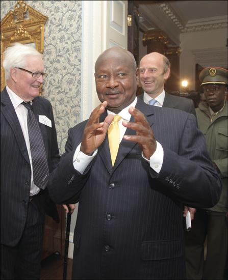 Rt Hon Lord Hurd of Westwell CH CBE, Chairman, FIRST Advisory Council, Rupert Goodman DL, Chairman and Founder, FIRST and HE Yoweri Museveni, President of Uganda