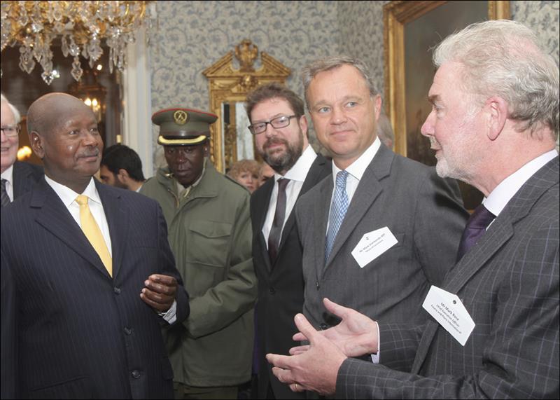 HE Yoweri Museveni, President of Uganda, Alastair Harris, Executive Publisher and Editor, FIRST, Mark Simmonds MP and Mark Rose, Chief Executive Officer, Fauna and Flora International