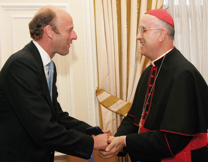 Rupert Goodman, Chairman and Founder of FIRST with His Eminence Tarcisio Bertone, Cardinal Secretary of State and Camerlengo