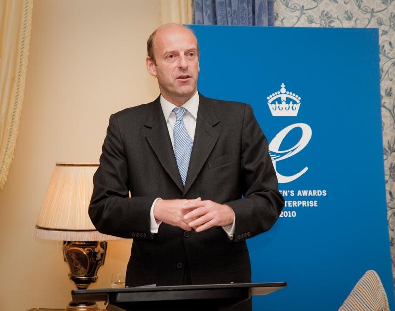 Rupert Goodman, Chairman and Founder of FIRST speaks at the Queen's Award Breakfast
