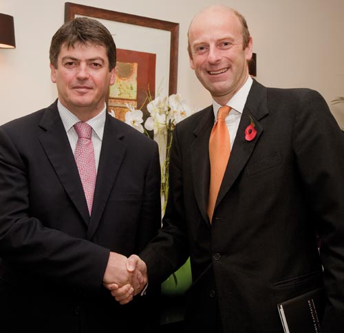 HE Bamir Topi, President of the Republic of Albania with Rupert Goodman, Chairman and Founder of FIRST