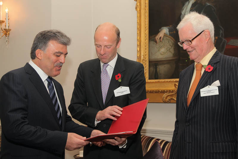 HE Abdullah Gül, President of the Republic of Turkey, Rupert Goodman, Chairman and Founder of FIRST and Rt Hon Lord Hurd of Westwell CH CBE PC, Chairman of the FIRST Advisory Council