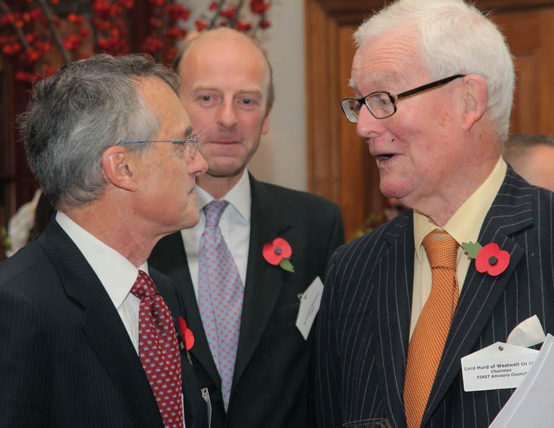 Sir Andrew Cahn KCMG, Chief Executive, UKTI, Rupert Goodman, Chairman and Founder of FIRST and Lord Hurd of Westwell CH CBE PC, Chairman of the FIRST Advisory Council