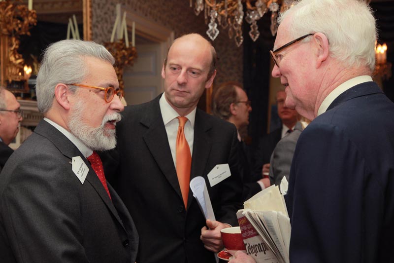 HE Joao de Vallera, Ambassador, Embassy of Portugal, Rupert Goodman, Chairman and Founder of FIRST and Rt Hon Lord Hurd of Westwell CH CBE, Chairman of the FIRST Advisory Council