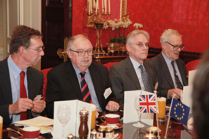 HE Johan Verbeke, Ambassador, Embassy of Belgium, Lord Plant of Highfield, Professor of Jurisprudence and Political Philosophy, King's College London, Dr Eckhard Lubkemeier, Minister Plenipotentiary and Deputy Head of Mission, Embassy of Germany and Professor Charles Goodhart, Professor Emeritus of Banking and Finance, London School of Economics