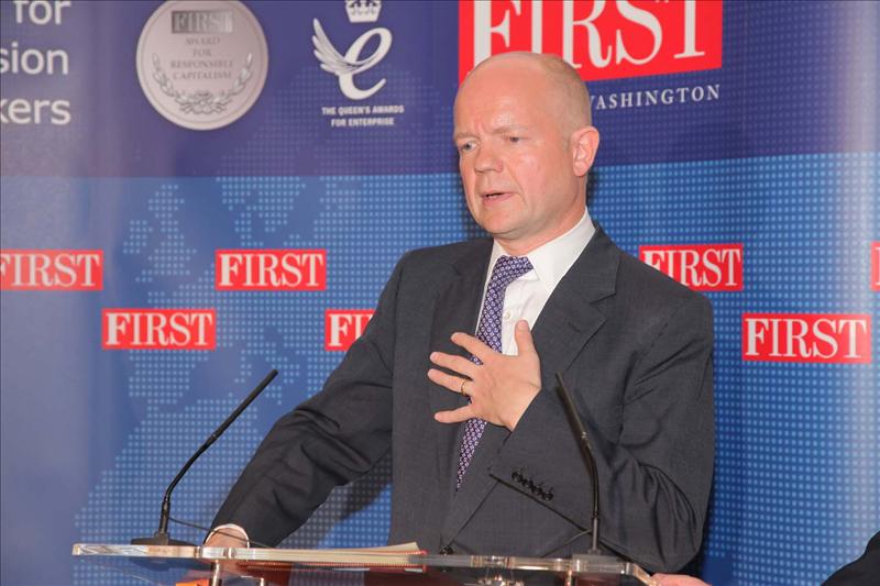 Secretary of State for Foreign and Commonwealth Affairs, Rt Hon William Hague MP addresses the reception