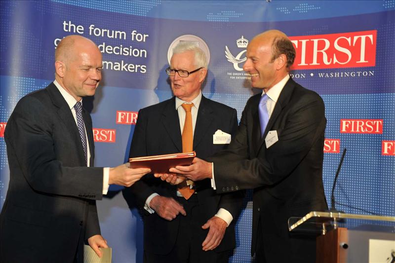 Foreign Secretary, Rt Hon William Hague MP with Rt Hon Lord Hurd of Westwell CH CBE, Chairman of FIRST Advisory Council and Rupert Goodman, Chairman and Founder of FIRST