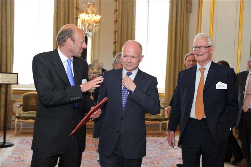 	Rupert Goodman, Chairman and Founder of FIRST with Foreign Scereatary, Rt Hon William Hague MP and Rt Hon Lord Hurd of Westwell CH CBE, Chairman of FIRST Advisory Council