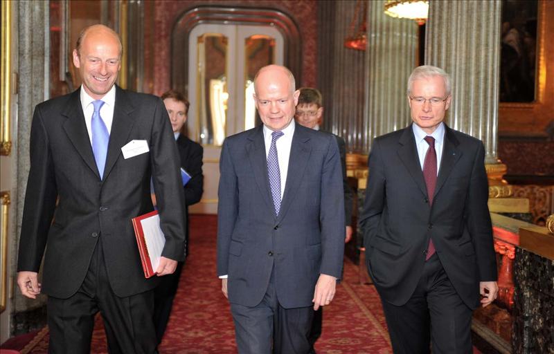 Rupert Goodman, Chairman and Founder of FIRST with Secretary of State for Foreign and Commonwealth Affairs, Rt Hon William Hague MP and HE Dr Bernard Emié, Ambassador of France