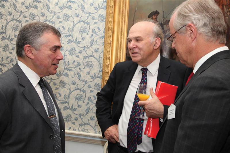 HE Ünal Çeviköz, Ambassador, Embassy of Turkey, Rt Hon Dr Vince Cable, Secretary of State for Business, Innovation and Skills and HE James Wright, High Commissioner, Canadian High Commission