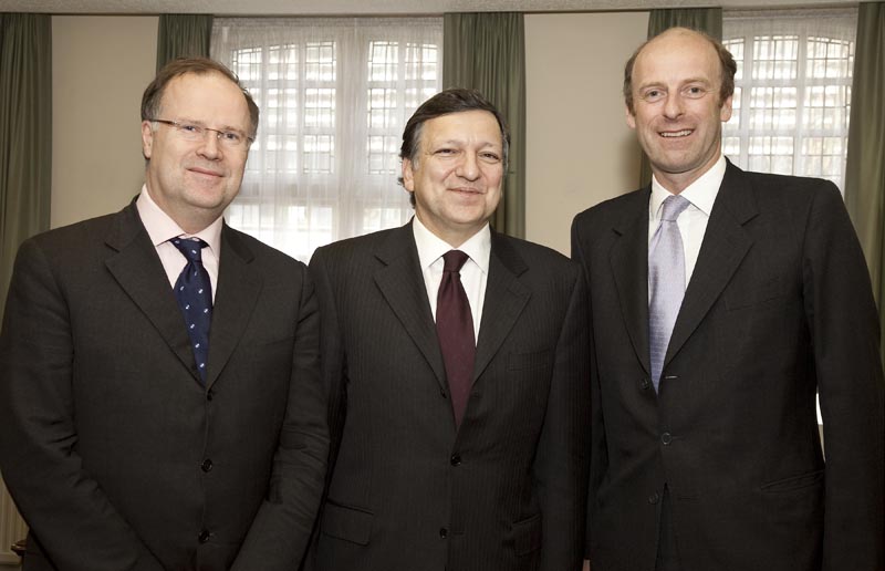 Eamonn Daly, Chief Operating Officer of FIRST, José Manuel Barroso and Rupert Goodman, Chairman and Founder of FIRST