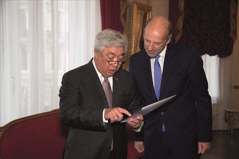 	Rupert Goodman DL, Chairman of the British Kazakh Society and Founder, FIRST and HE Erlan Idrissov, Foreign Minister of the Republic of Kazakhstan