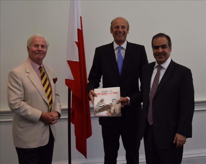 Brigadier Peter Sincock MBE, Chairman of the Bahrain Society, Rupert Goodman, Chairman and Founder of FIRST and HE Shaikh Fawaz bin Mohammed Al Khalifa, Ambassador of Bahrain to the United Kingdom