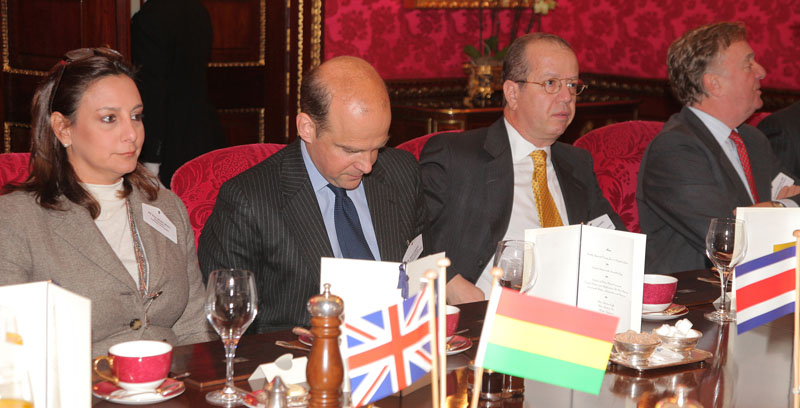 HE Ana Albán Mora, Ambassador, Embassy of Ecuador, Angus Lapsley, Director, Americas, Foreign and Commonwealth Office, Minister D. Osvaldo Mársico, Chargé d'Affaires, Embassy of the Argentine Republic and Richard Ottoway MP, Chairman, Foreign Affairs Select Committee, House of Commons