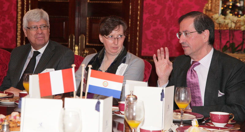 HE Julio Moreira Moran, Ambassador, Embassy of the Republic of Uruguay, Fiona Clouder, Head, South America Department and Deputy Director Americas, Foreign and Commonwealth Office and HE Miguel Solano-López, Ambassador, Embassy of Paraguay