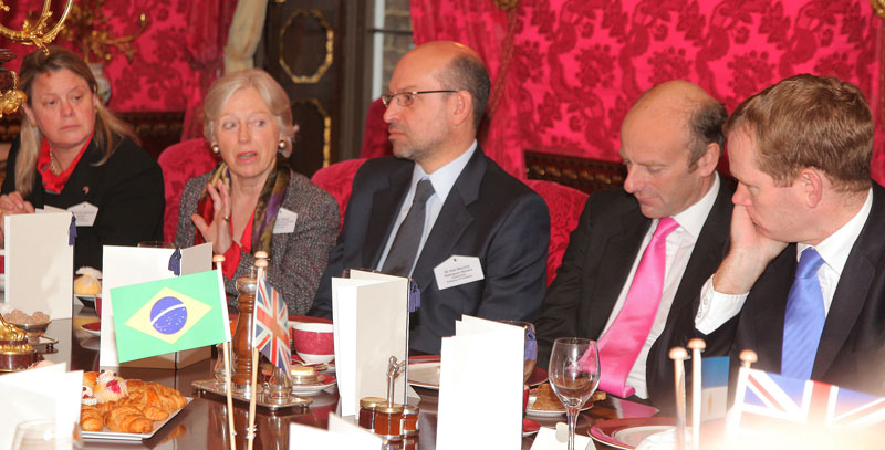 HE Pilar Saborio de Rocafort, Ambassador, Embassy of Costa Rica, Baroness Hooper, Chairman, British Latin American Parliamentary Group, House of Lords, HE José Mauricio Rodríguez Munera, Ambassador, Embassy of Colombia, Rupert Goodman, Chairman and Founder of FIRST and Jeremy Browne MP, Minister of State, Foreign and Commonwealth Office