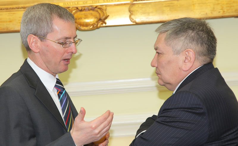 Dr Laurie Bristow, FCO Director of Eastern Europe and Central Asia and HE Kairat Abusseitov, Ambassador of the Republic of Kazakhstan to the UK