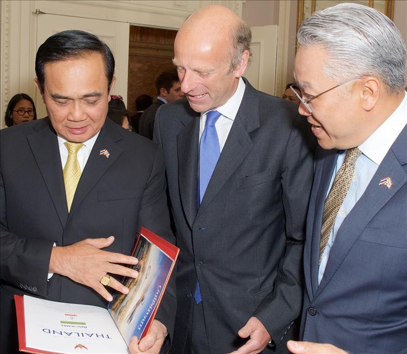 HE Gen. Prayut Chan-o-cha, Prime Minister of the Kingdom of Thailand, Rupert Goodman DL, Chairman and Founder of FIRST and HE Pisanu Suvanajata, Ambassador of the Kingdom of Thailand to the United Kingdom
