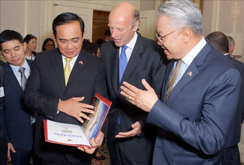 HE Gen. Prayut Chan-o-cha, Prime Minister of the Kingdom of Thailand, Rupert Goodman DL, Chairman and Founder of FIRST and HE Pisanu Suvanajata, Ambassador of the Kingdom of Thailand to the United Kingdom