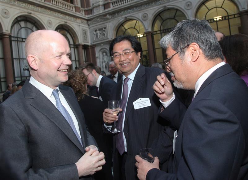Rt Hon William Hague MP, Secretary of State for Foreign and Commonwealth Affairs, HE Teuku Mohammad Hamzah Thayeb, Ambassador, Embassy of Indonesia and HE Asif Ahmad, Ambassador of the United Kingdom to Philippines
