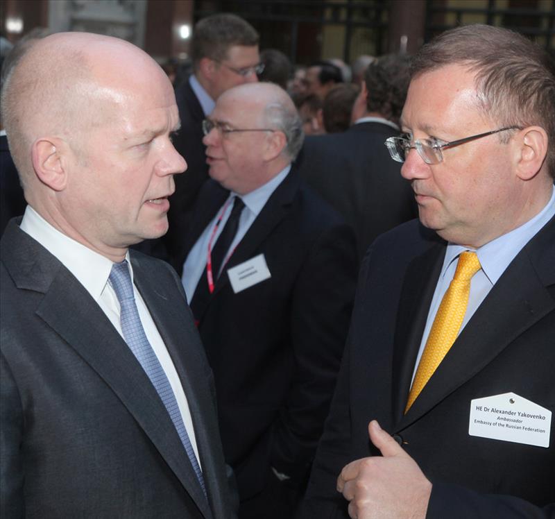 Rt Hon William Hague MP, Secretary of State for Foreign and Commonwealth Affairs and HE Alexander Yakovenko, Ambassador, Embassy of Russia
