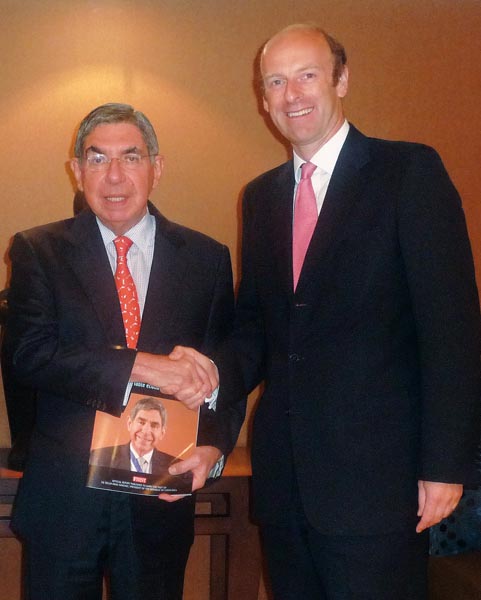 HE Dr Óscar Arias Sánchez, President of Costa Rica and Nobel Prize Laureate and Rupert Goodman, Chairman of FIRST