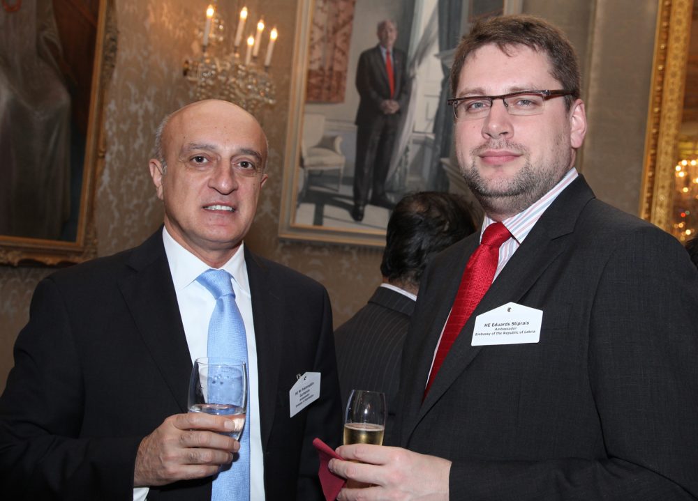 HE Fakhraddin Gurbanov, Ambassador, Embassy of Azerbaijan with HE Eduards Stiprais, Ambassador, Embassy of the Republic of Latvia