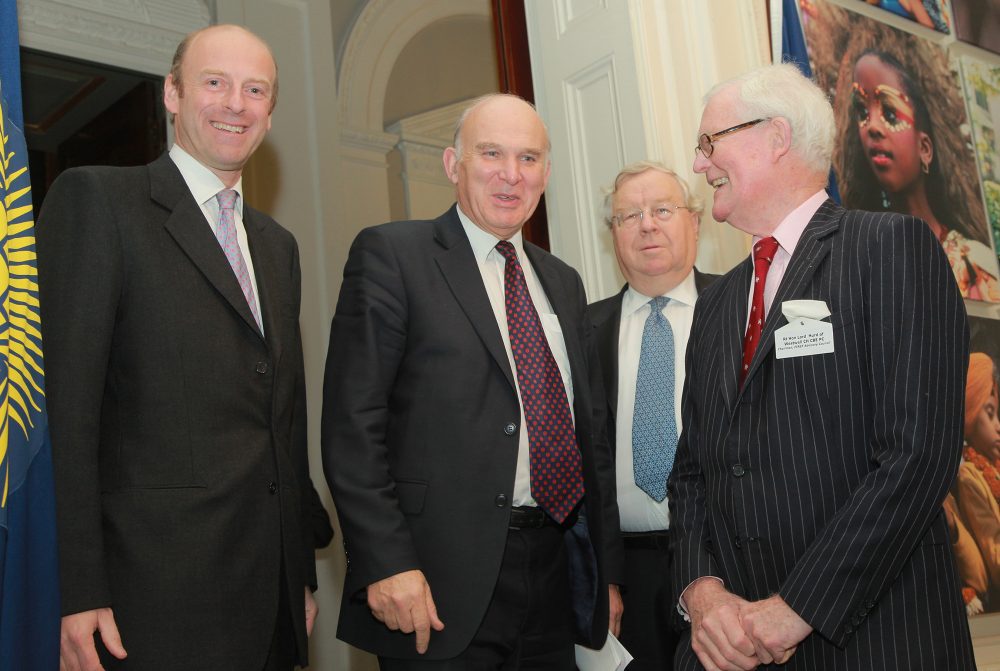 Rupert Goodman DL, Chairman and Founder of FIRST, Rt Hon Dr Vincent Cable MP, Secretary of State for Business, Innovation and Skills, Lord Cormack FSA DL and Lord Hurd of Westwell CH CBE PC