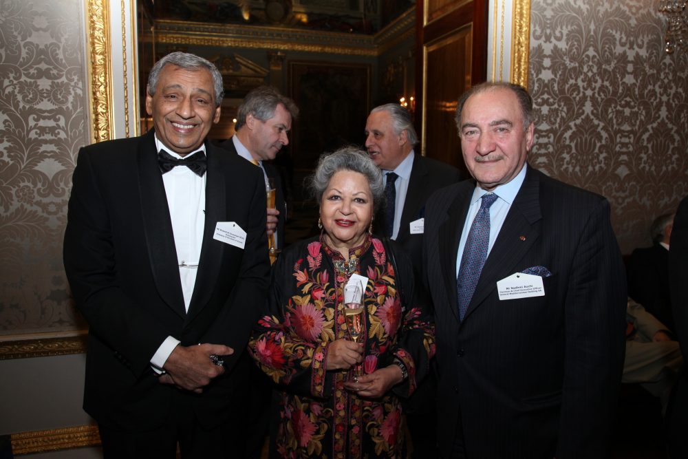 HE Khaled Al-Duwaisan GCVO, Ambassador, Embassy of the State of Kuwait, Baroness Flather DL and Nadhmi Auchi, Chairman and CEO, General Mediterranean Holding SA