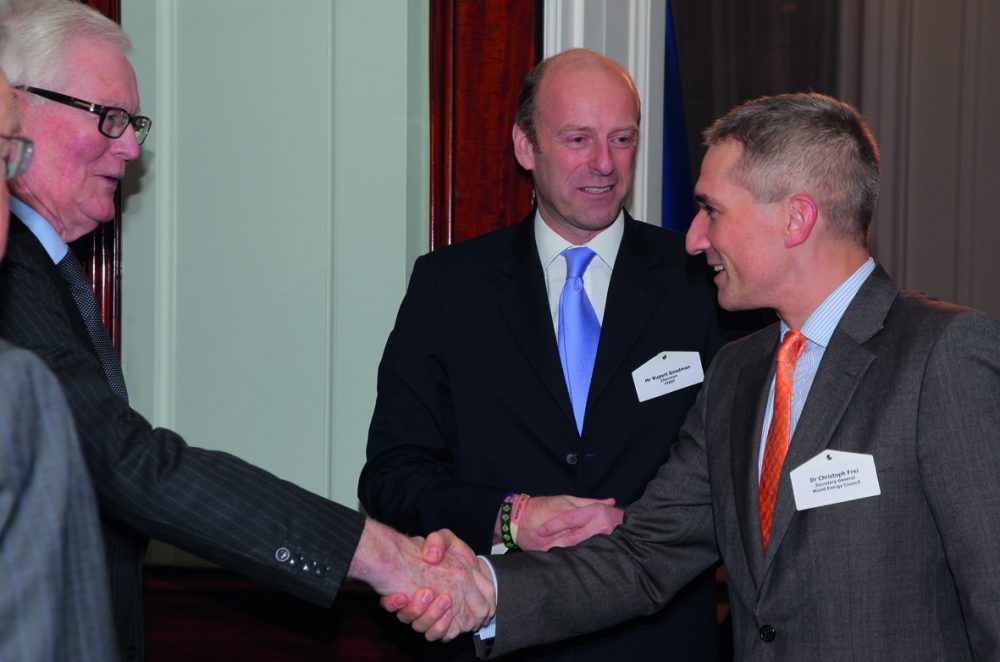 Lord Hurd of Westwell CH CBE, Chairman, FIRST Advisory Council, Rupert Goodman DL, Chairman and Founder of FIRST and Dr Christoph Frei, Secretary General, World Energy Council