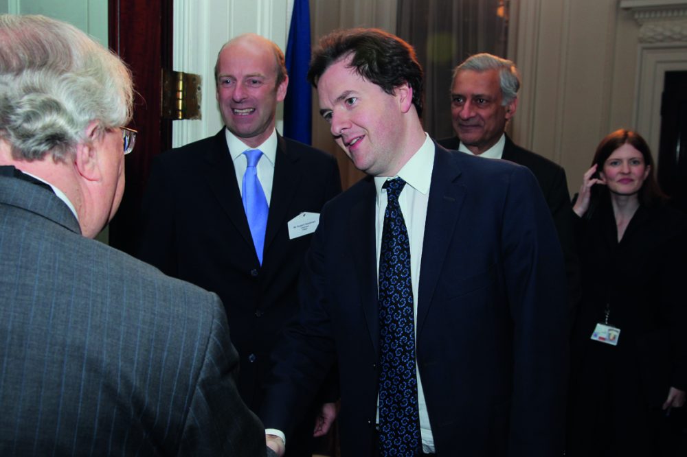 Rt Hon George Osborne MP, Chancellor of the Exchequer and Lord Cormack FSA, Consultant, Public Affairs, FIRST